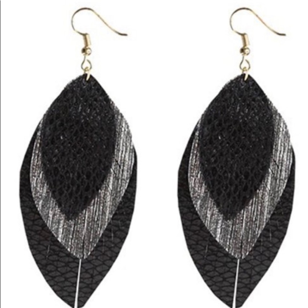 Black Feathered Earrings